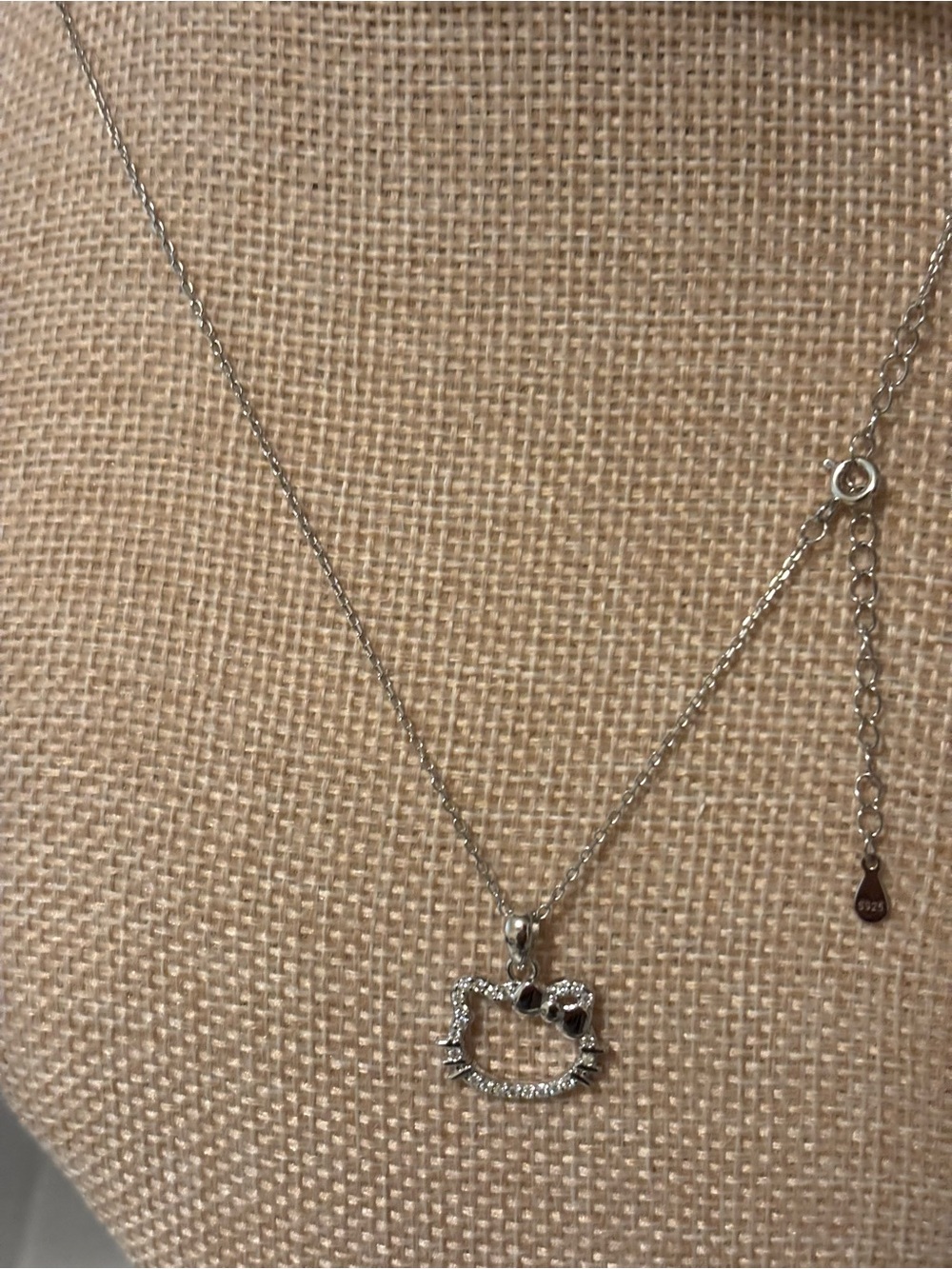 Silver Kitty Cat Outline Pendant Necklace - Women's Jewelry